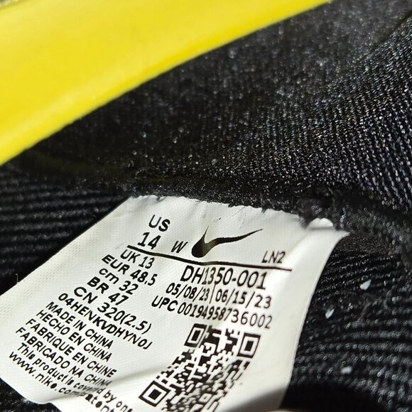 Nike Black Alpha Menace Elite 3 FlyKnit Football Cleats Wide DH1350-001 Sz 14W - Picture 9 of 9